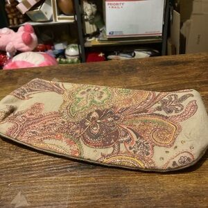 Amici tan with India print clutch